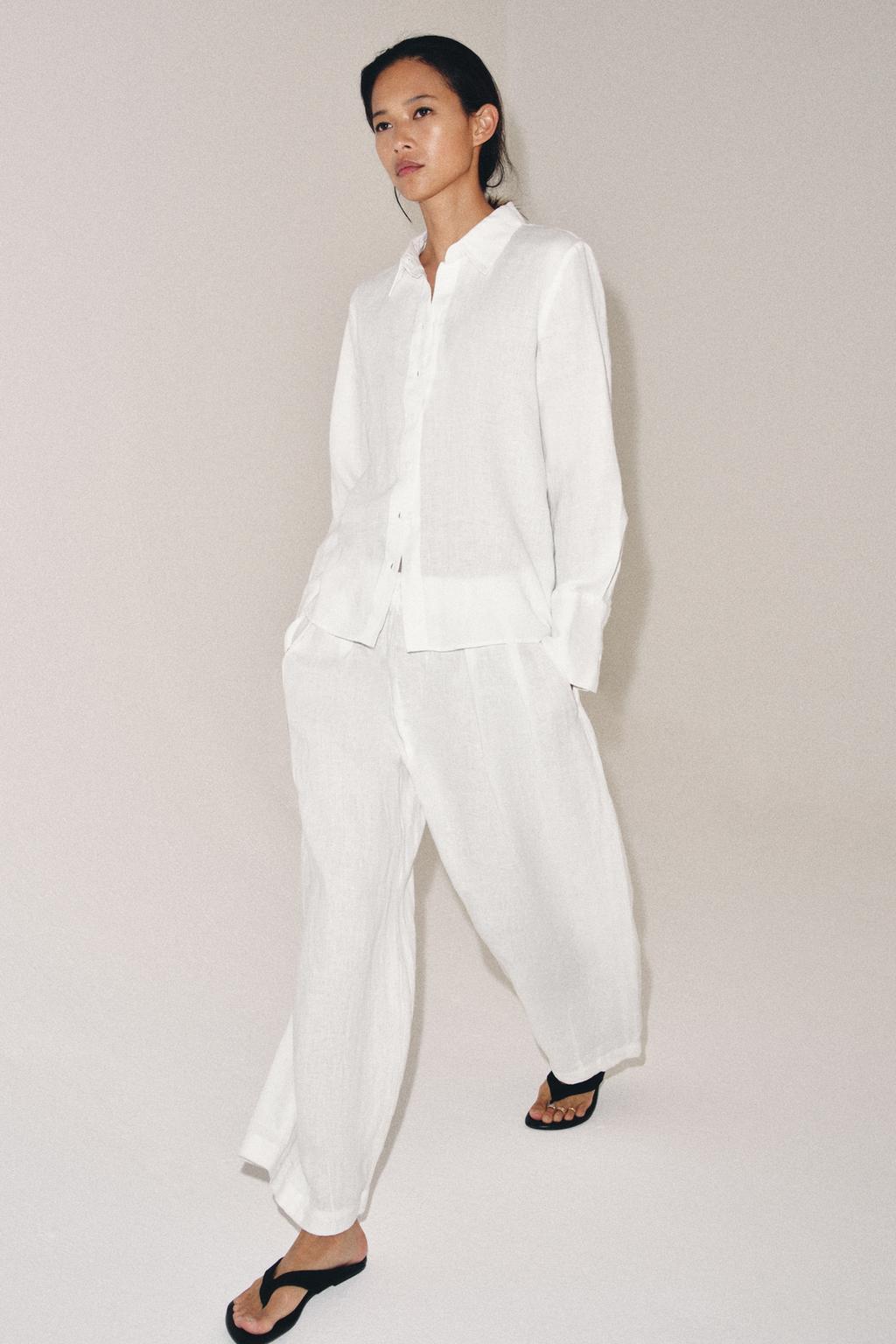 ZW Collection 100% Linen Pleated Trousers