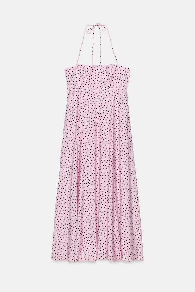 Polka Dot Halter Neck Midi Dress – image 3
