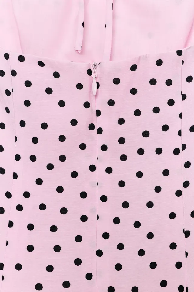 Polka Dot Halter Neck Midi Dress – image 5