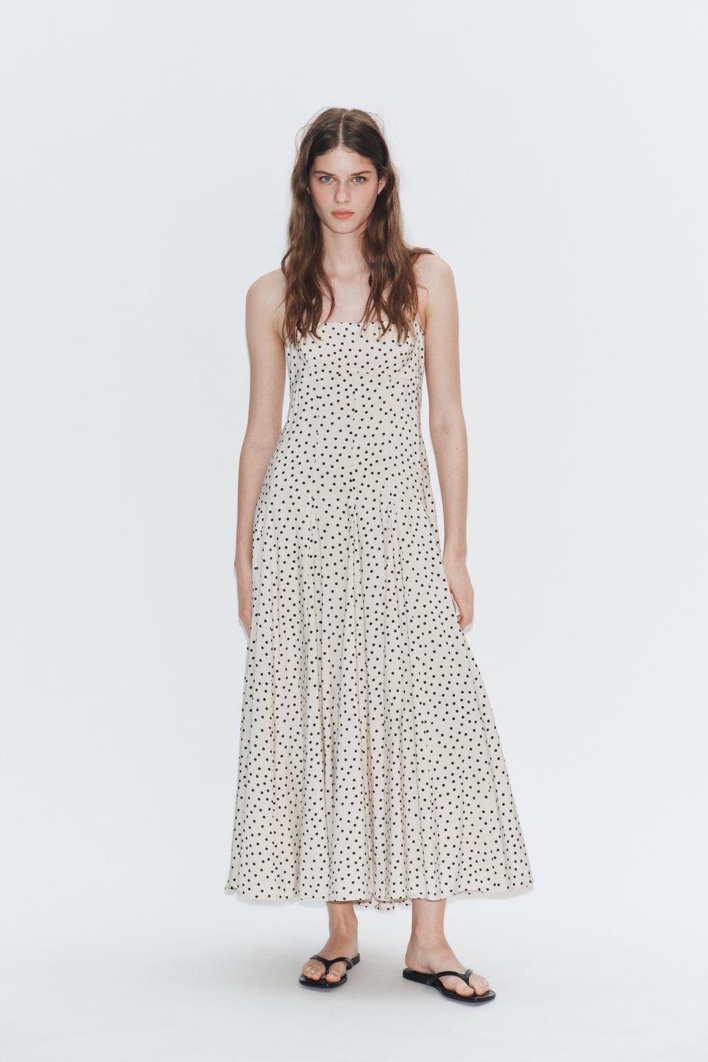 Polka Dot Halter Neck Midi Dress