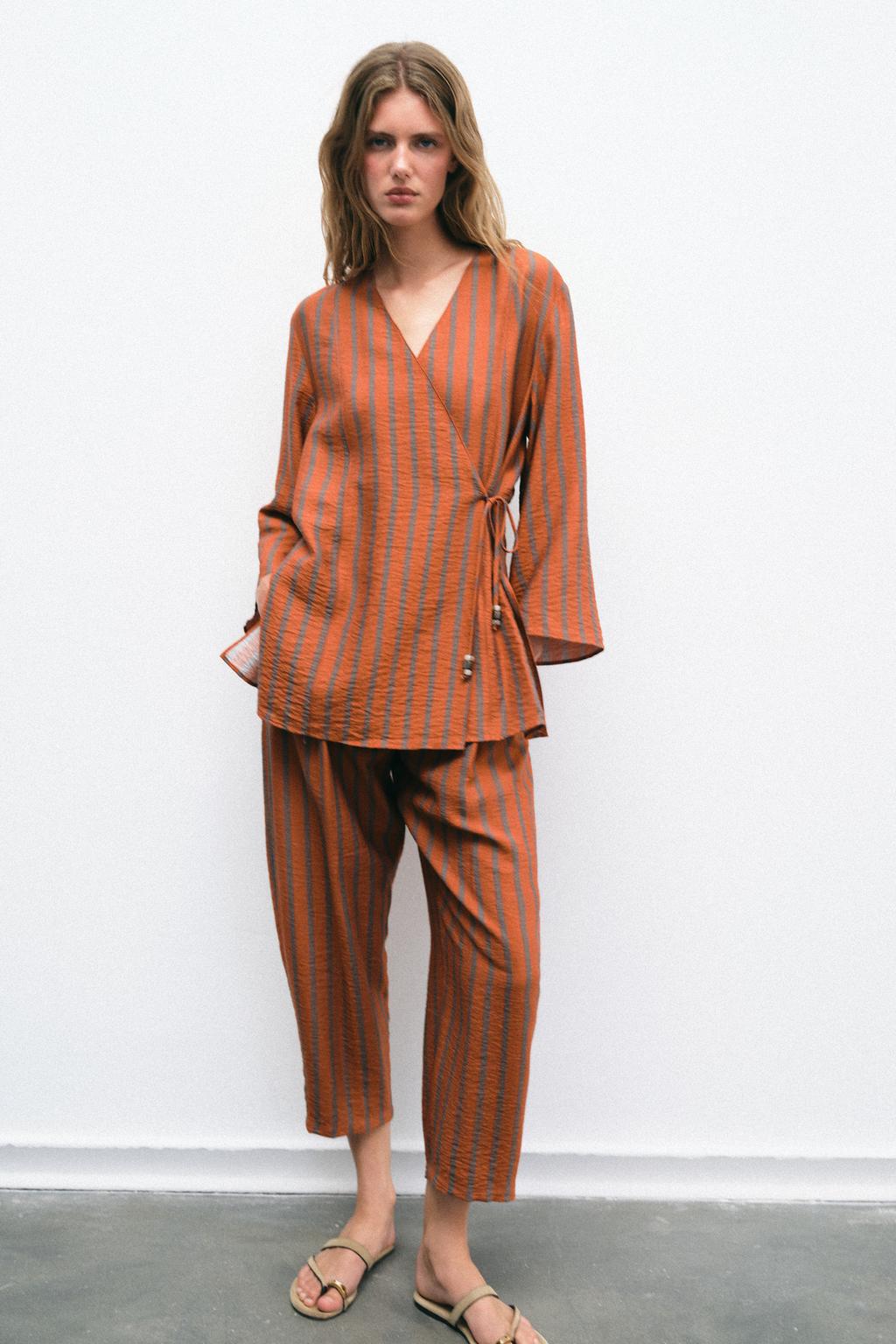 Striped Wrap Jacket