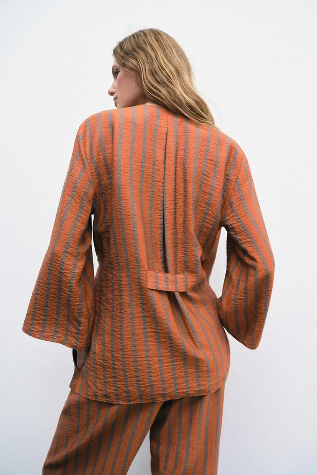 Striped Wrap Jacket – image 4