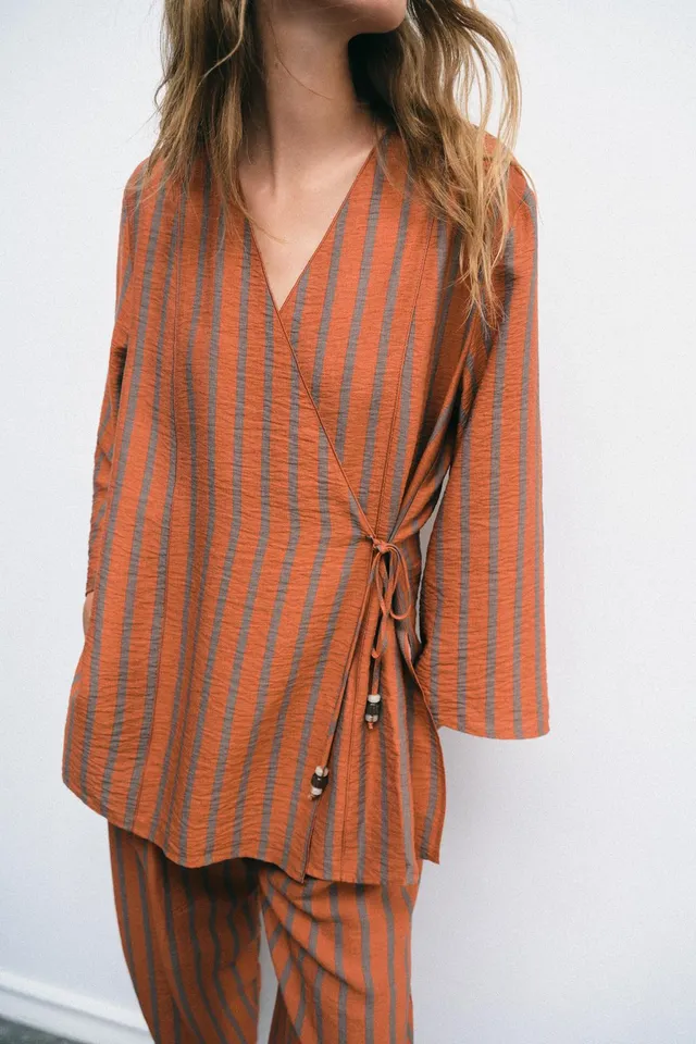 Striped Wrap Jacket – image 5