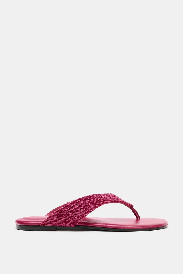 Beaded Flat Sandals – image 4