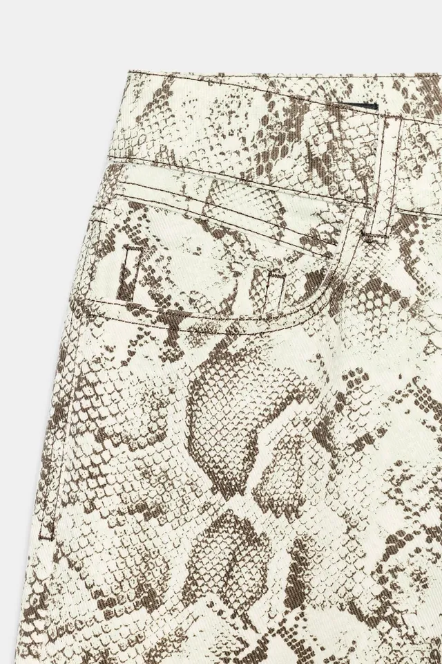 JEANS Z1975 STRAIGHT HIGH-WAIST LONG LENGTH ANIMAL PRINT – image 10