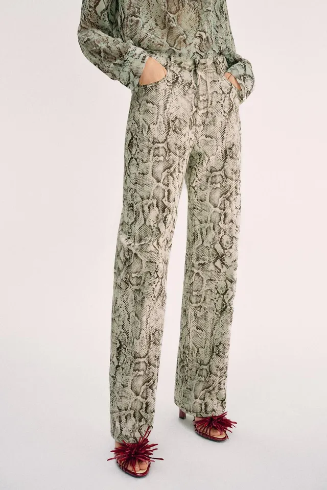 JEANS Z1975 STRAIGHT HIGH-WAIST LONG LENGTH ANIMAL PRINT – image 2