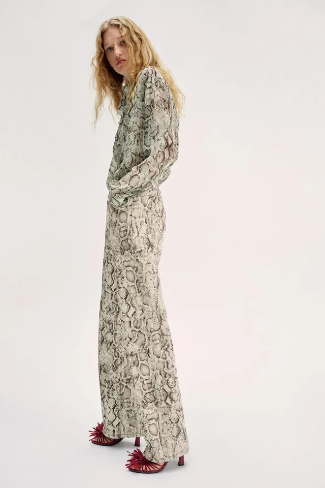 JEANS Z1975 STRAIGHT HIGH-WAIST LONG LENGTH ANIMAL PRINT – image 4