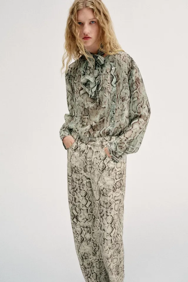 JEANS Z1975 STRAIGHT HIGH-WAIST LONG LENGTH ANIMAL PRINT – image 5