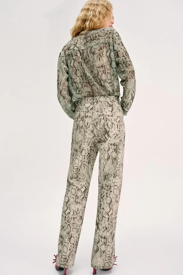 JEANS Z1975 STRAIGHT HIGH-WAIST LONG LENGTH ANIMAL PRINT – image 6