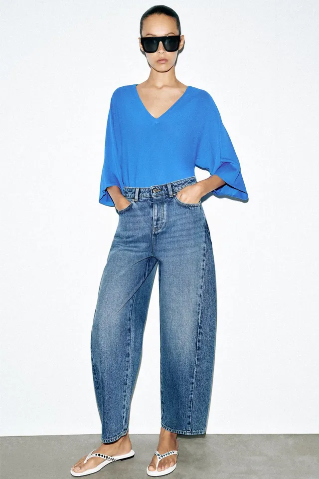 Z1975 HIGH-WAIST BARREL SEAMED JEANS