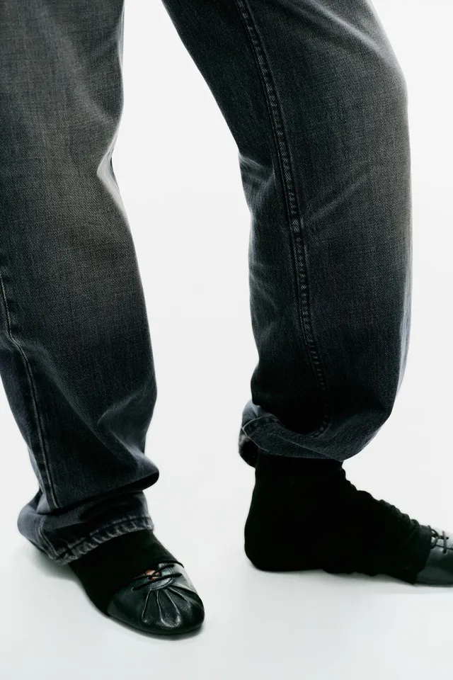 جينز TRF واسع الساق بخصر منخفض – صورة 5