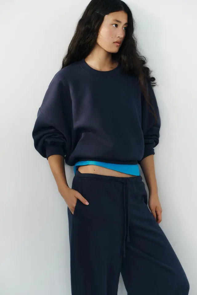 BASIC STRAIGHT PLUSH TROUSERS WITH ADJUSTABLE HEM – image 4