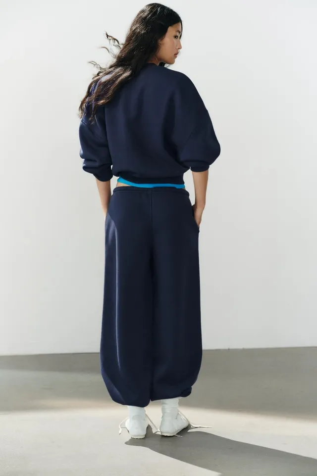 BASIC STRAIGHT PLUSH TROUSERS WITH ADJUSTABLE HEM – image 5