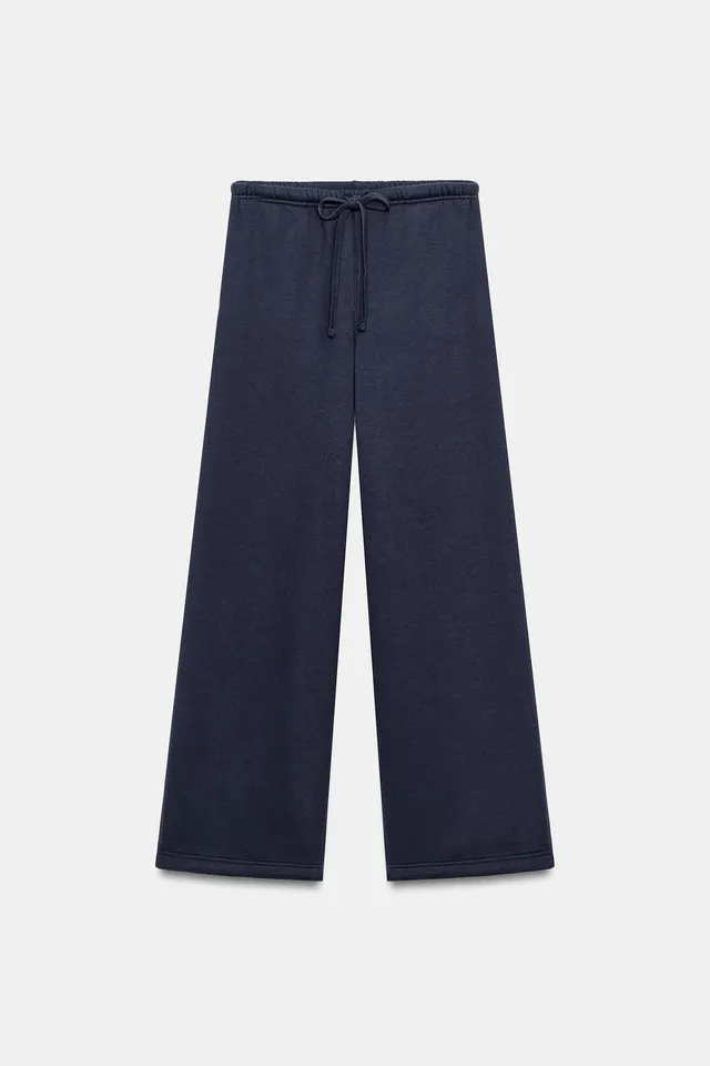 BASIC STRAIGHT PLUSH TROUSERS WITH ADJUSTABLE HEM – image 6