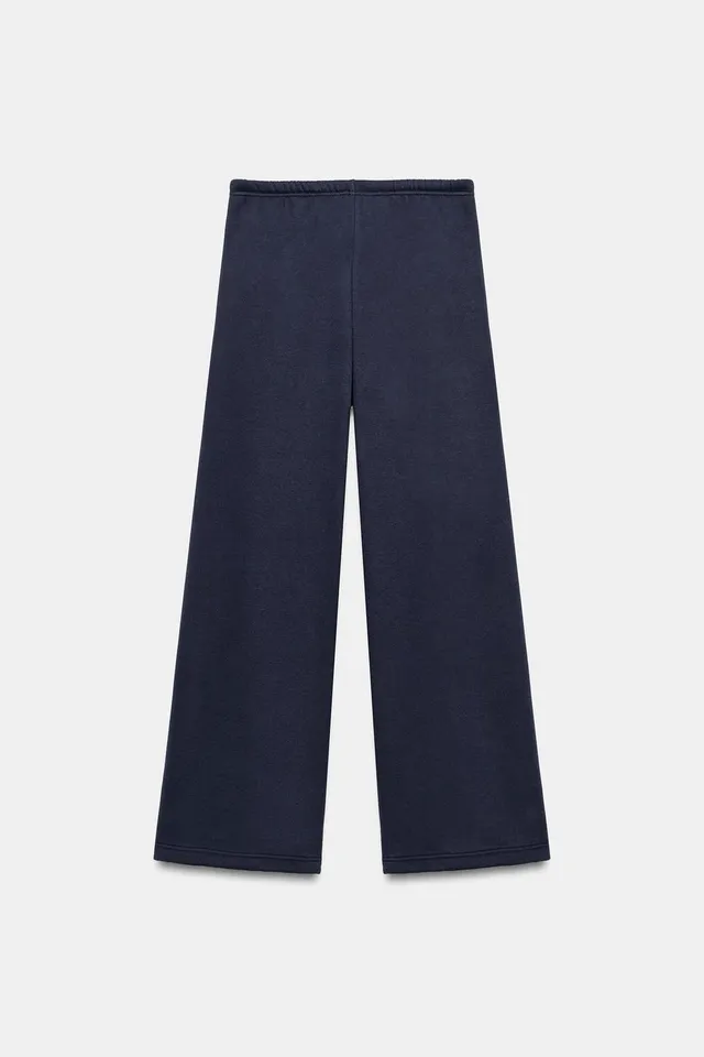 BASIC STRAIGHT PLUSH TROUSERS WITH ADJUSTABLE HEM – image 7