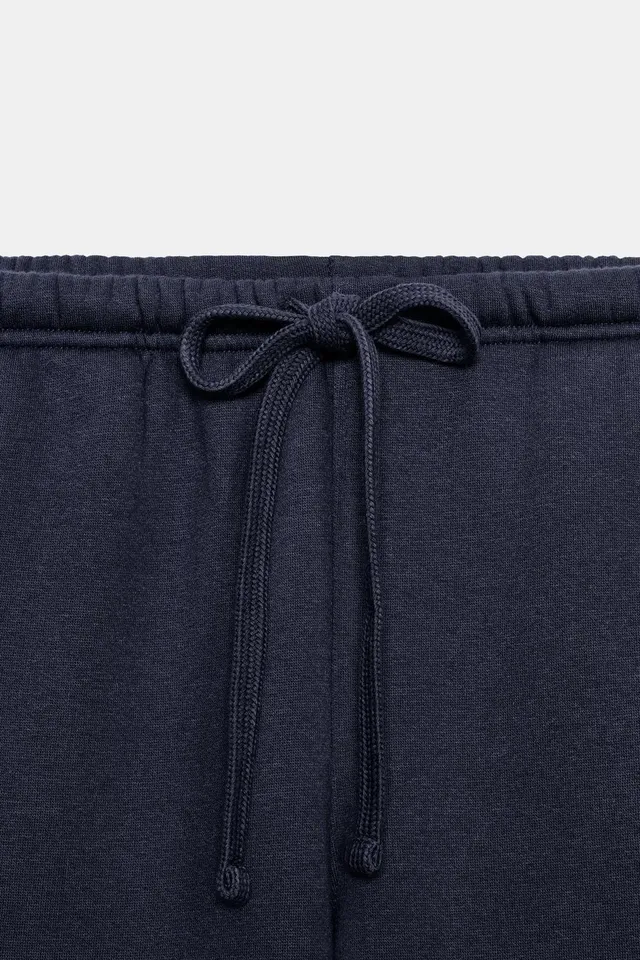 BASIC STRAIGHT PLUSH TROUSERS WITH ADJUSTABLE HEM – image 8