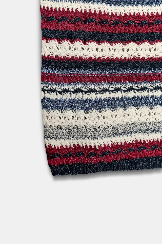 TEXTURED STRIPED KNIT TOP – image 4