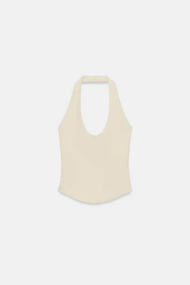 ROUNDED HEM HALTER TOP – image 6