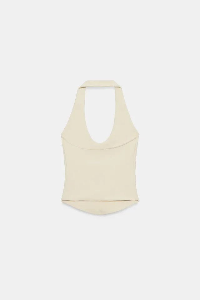 ROUNDED HEM HALTER TOP – image 7