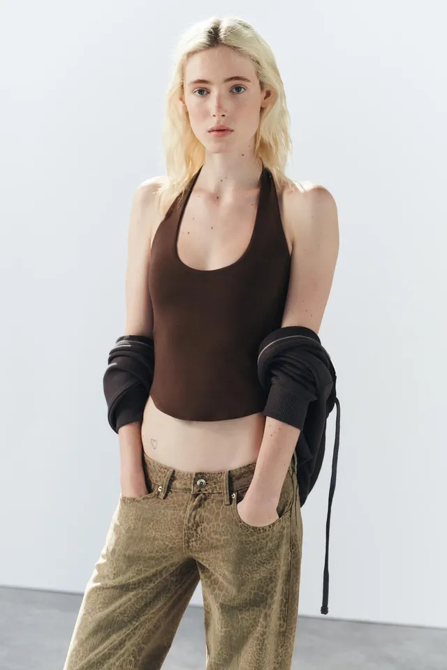 ROUNDED HEM HALTER TOP – image 2