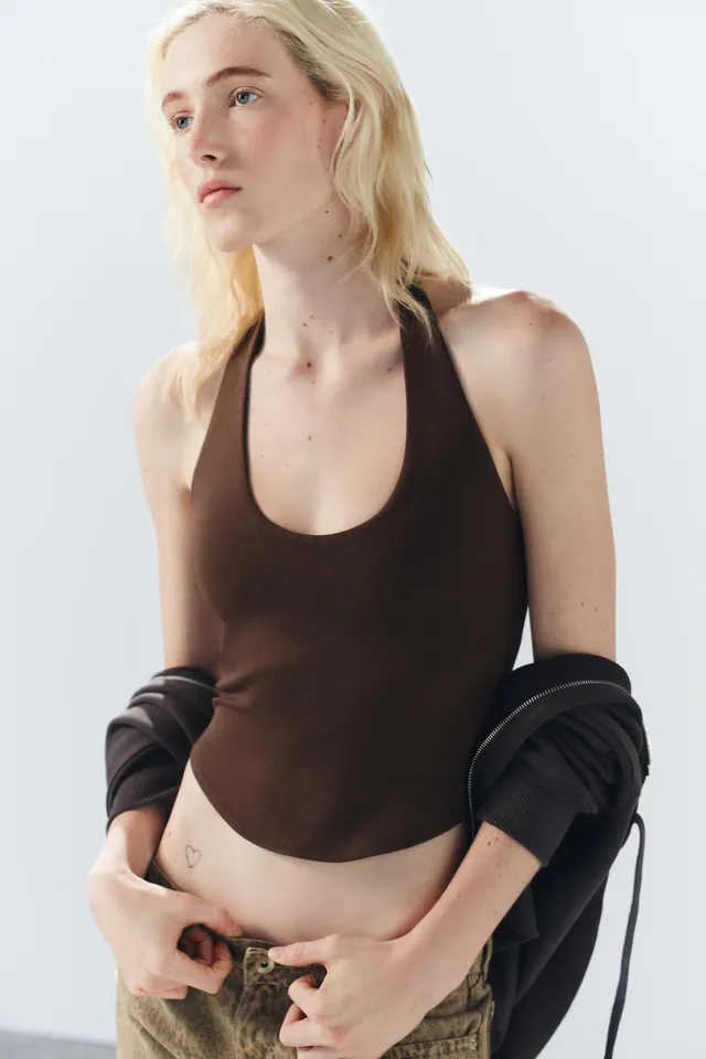 ROUNDED HEM HALTER TOP – image 3