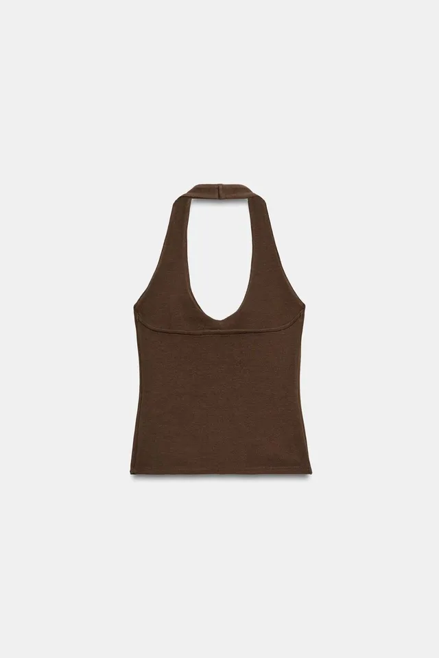 ROUNDED HEM HALTER TOP – image 6