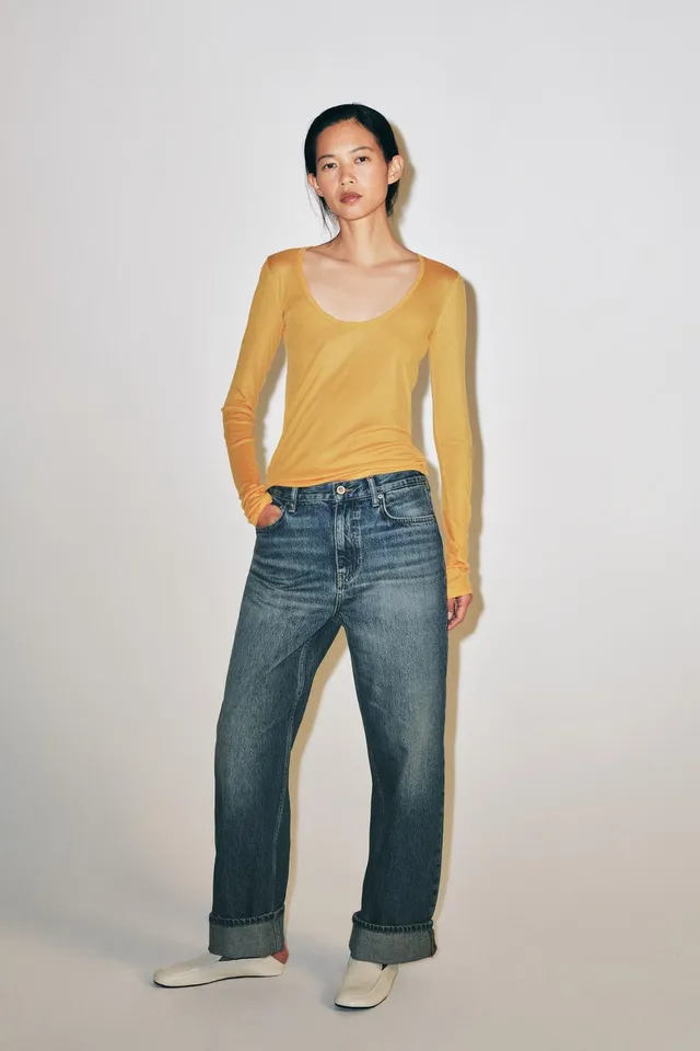 ZW COLLECTION BAGGY MID-WAIST JEANS