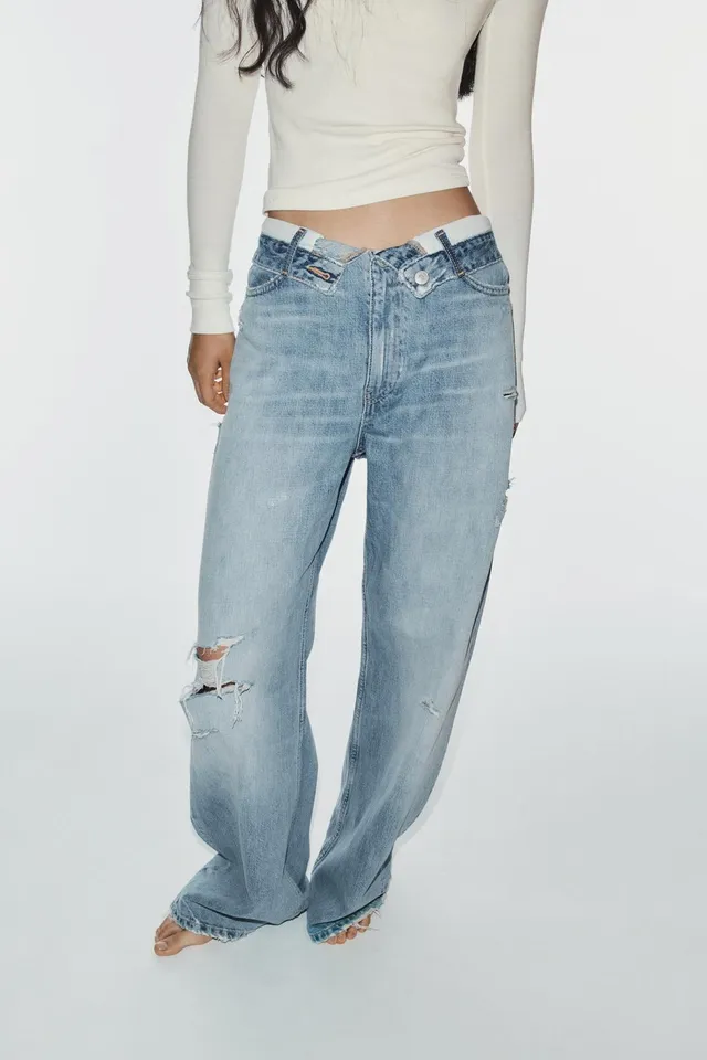 TRF MID-WAIST FOLDED WAISTBAND JEANS – image 2
