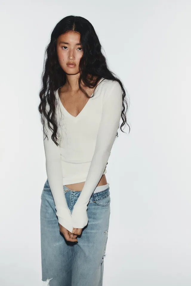 TRF MID-WAIST FOLDED WAISTBAND JEANS – image 3