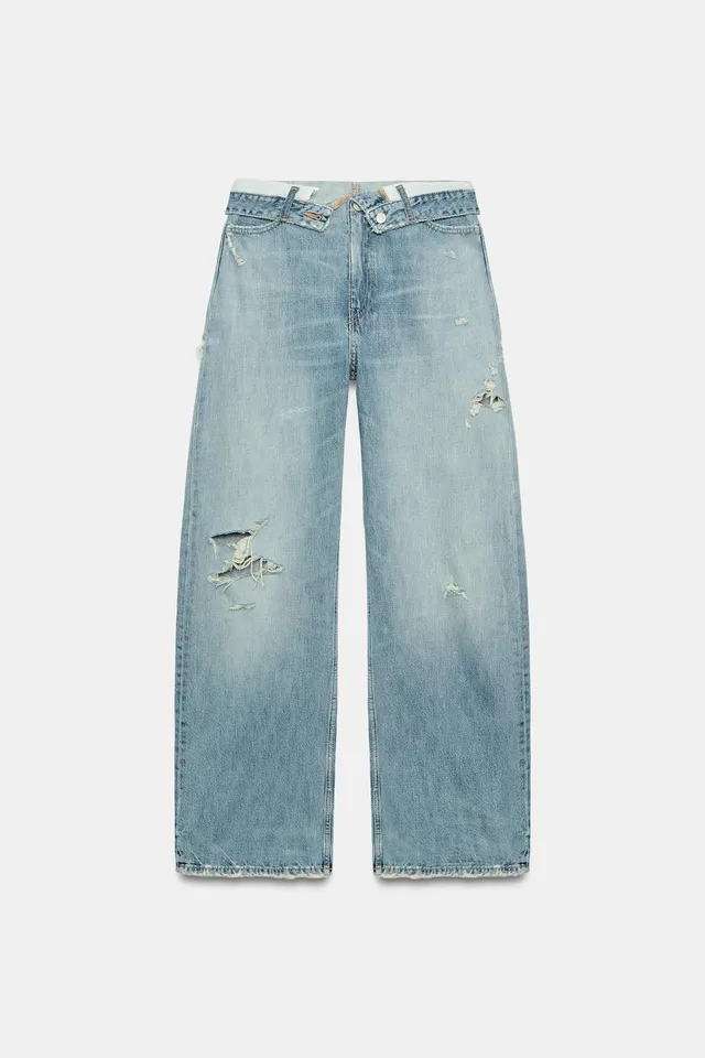 TRF MID-WAIST FOLDED WAISTBAND JEANS – image 7