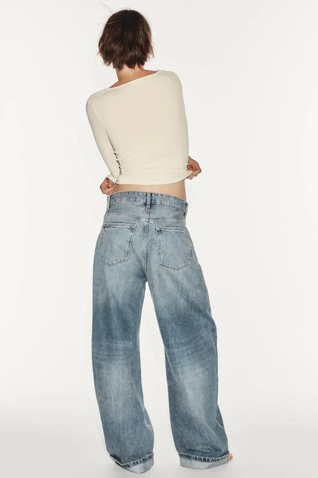 TRF MID-WAIST BAGGY FOLDED JEANS – image 5