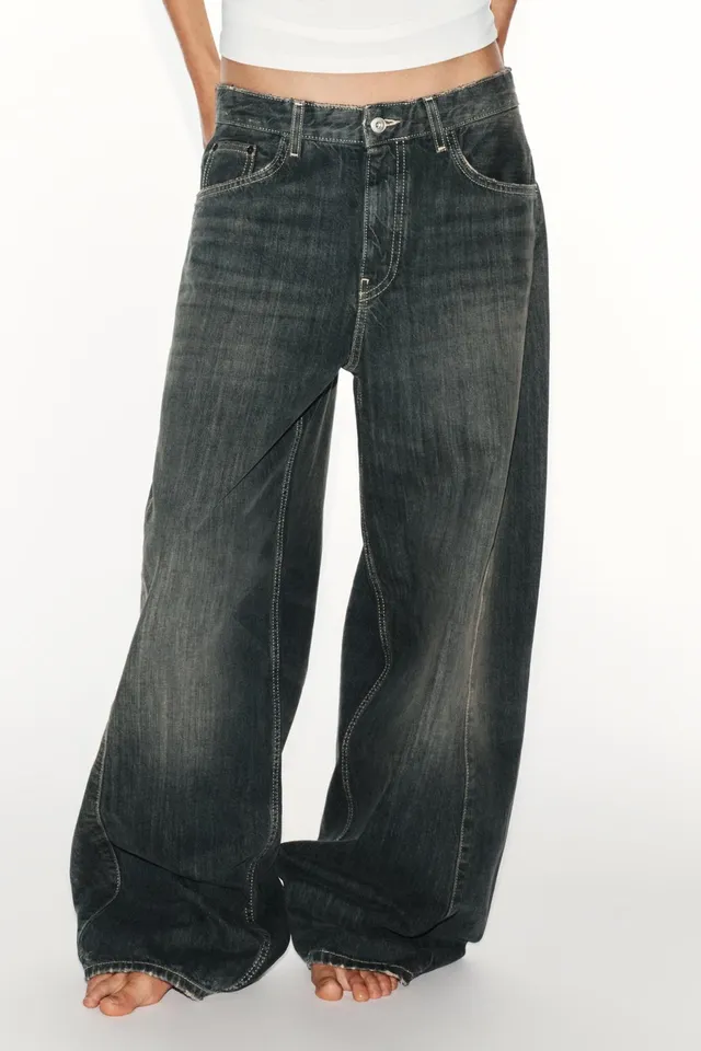 TRF MID-WAIST BAGGY OVERSIZE SEAMED JEANS – image 2