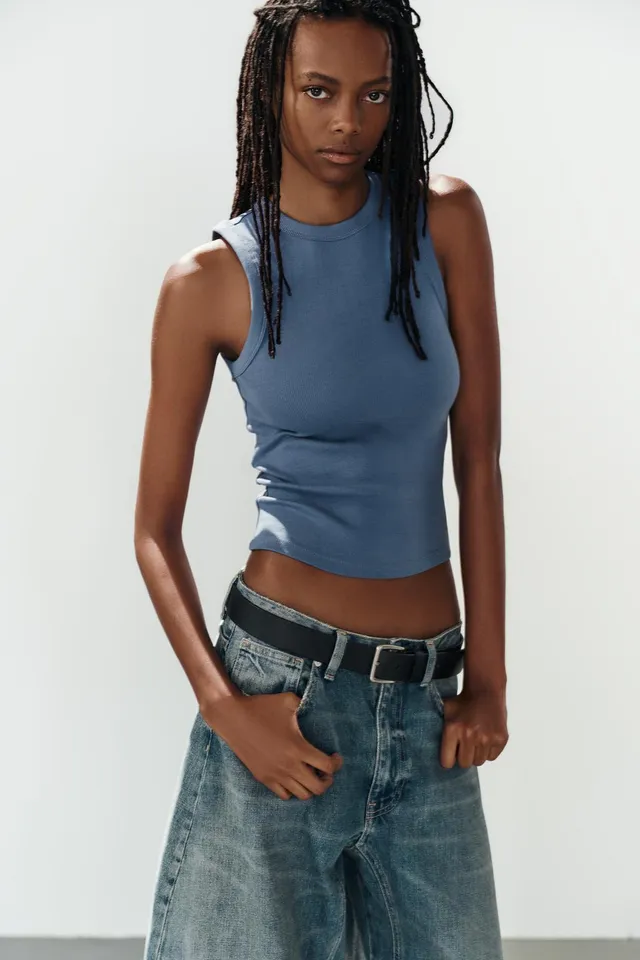RIBBED STRAPPY TOP – صورة 2