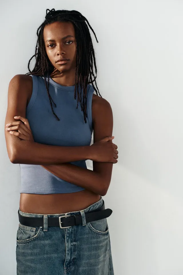 RIBBED STRAPPY TOP – صورة 3