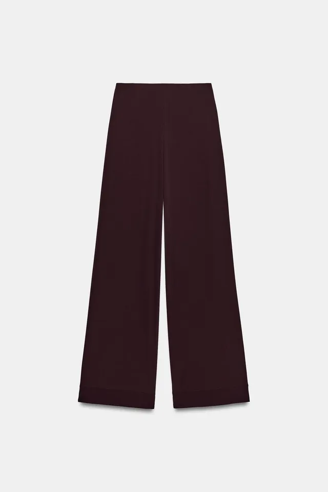 STRAIGHT-LEG CREPE TROUSERS WITH SLITS – image 6