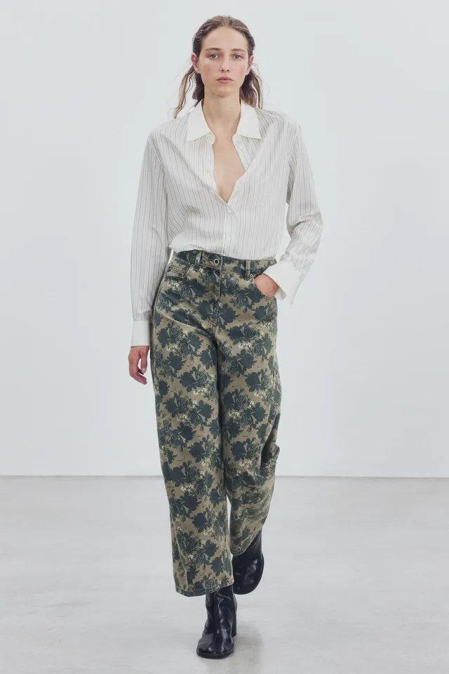 ZW COLLECTION ANKLE BALLOON mid-waist FLORAL JEANS