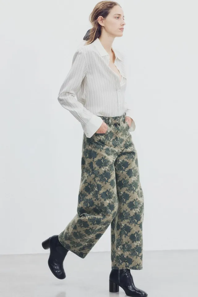 ZW COLLECTION ANKLE BALLOON mid-waist FLORAL JEANS – image 2