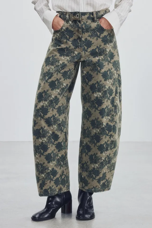 ZW COLLECTION ANKLE BALLOON mid-waist FLORAL JEANS – image 4