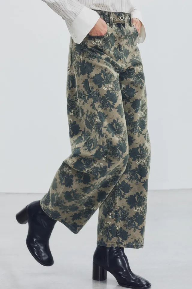 ZW COLLECTION ANKLE BALLOON mid-waist FLORAL JEANS – image 5