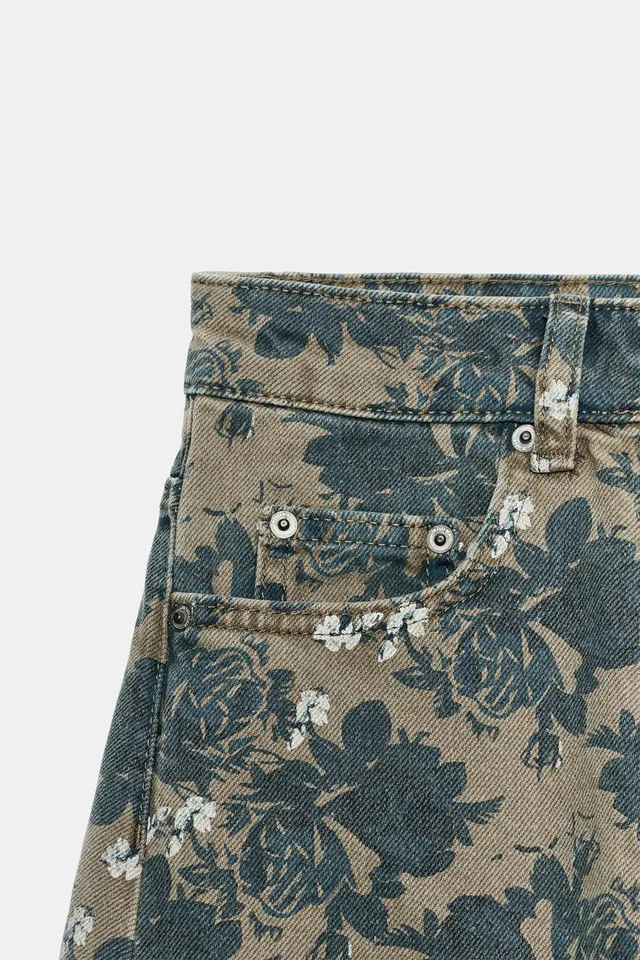 ZW COLLECTION ANKLE BALLOON mid-waist FLORAL JEANS – image 8