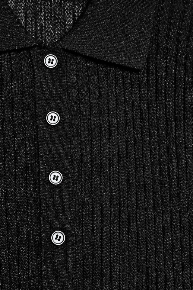 SEMI-SHEER KNIT POLO SHIRT – image 9