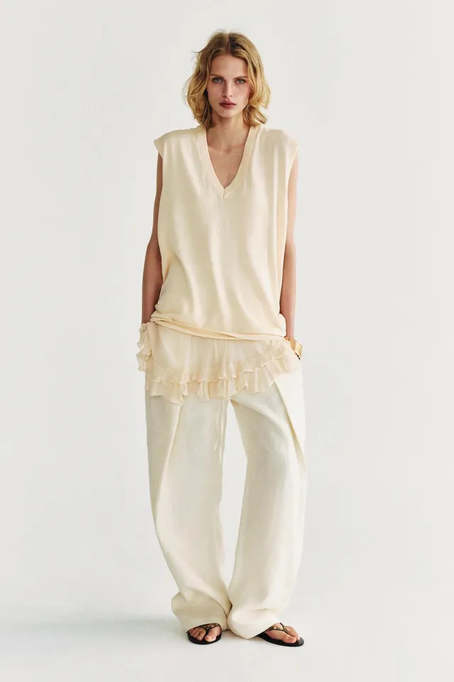 LONG COMBINED KNIT WAISTCOAT – image 2