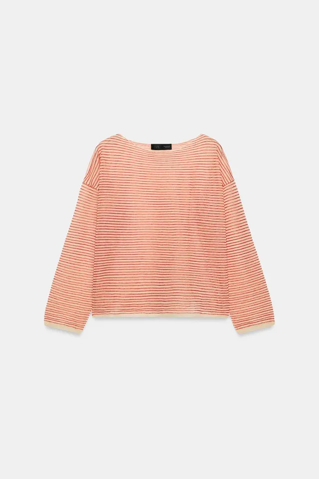 STRIPED FINE KNIT LINEN BLEND JUMPER – image 4