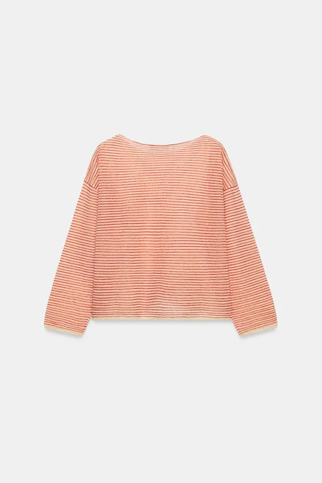 STRIPED FINE KNIT LINEN BLEND JUMPER – image 5