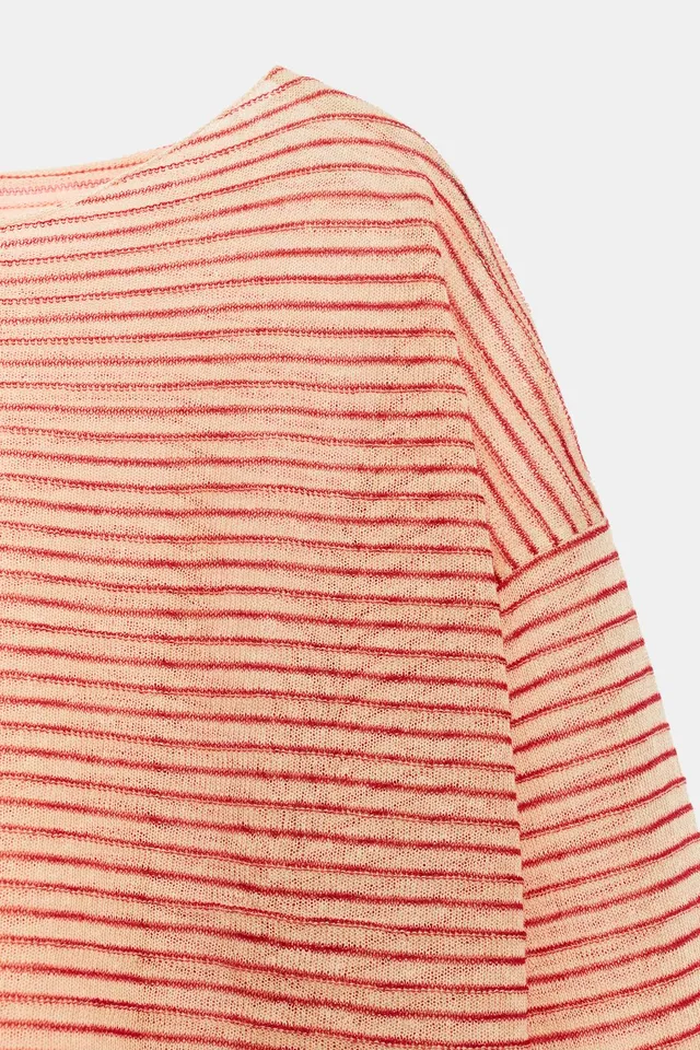 STRIPED FINE KNIT LINEN BLEND JUMPER – image 6