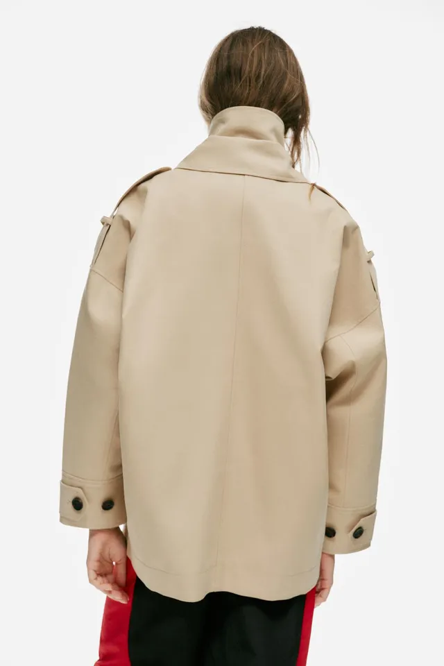 HIGH COLLAR OVERSIZE SHORT TRENCH COAT – image 5