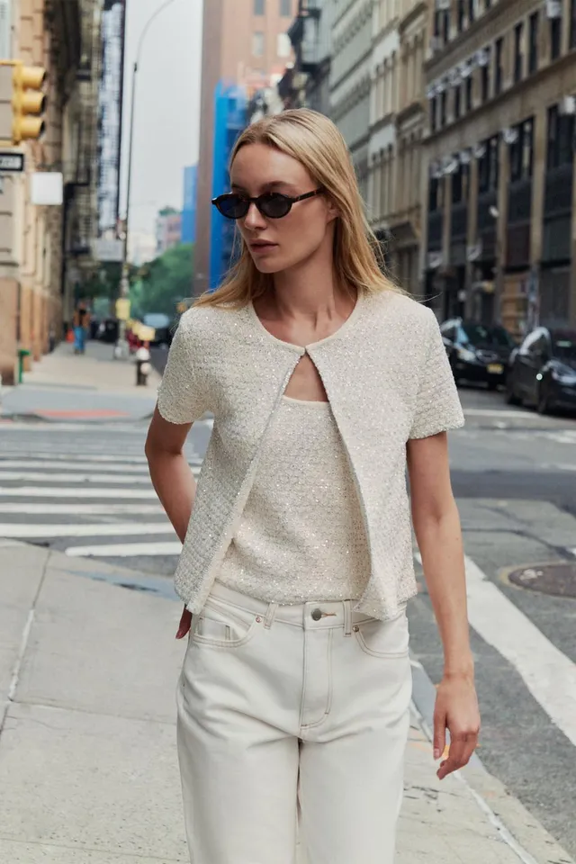 SEQUIN AND METALLIC THREAD KNIT TOP – image 4
