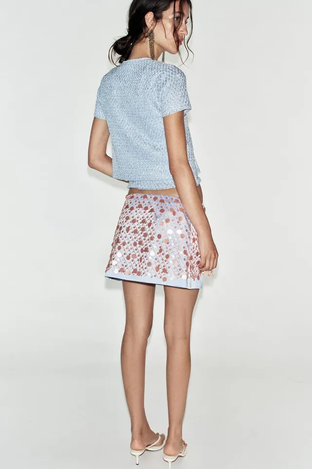 SEQUIN AND METALLIC THREAD KNIT TOP – image 3