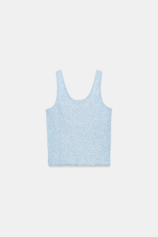 SEQUIN AND METALLIC THREAD KNIT TOP – image 9