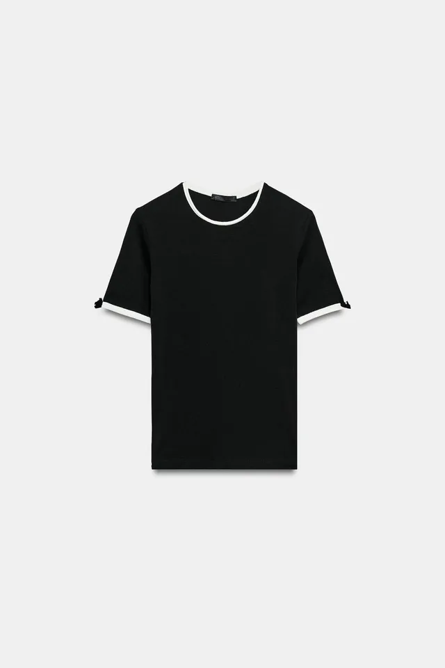 T-SHIRT WITH CONTRAST BOWS – image 6